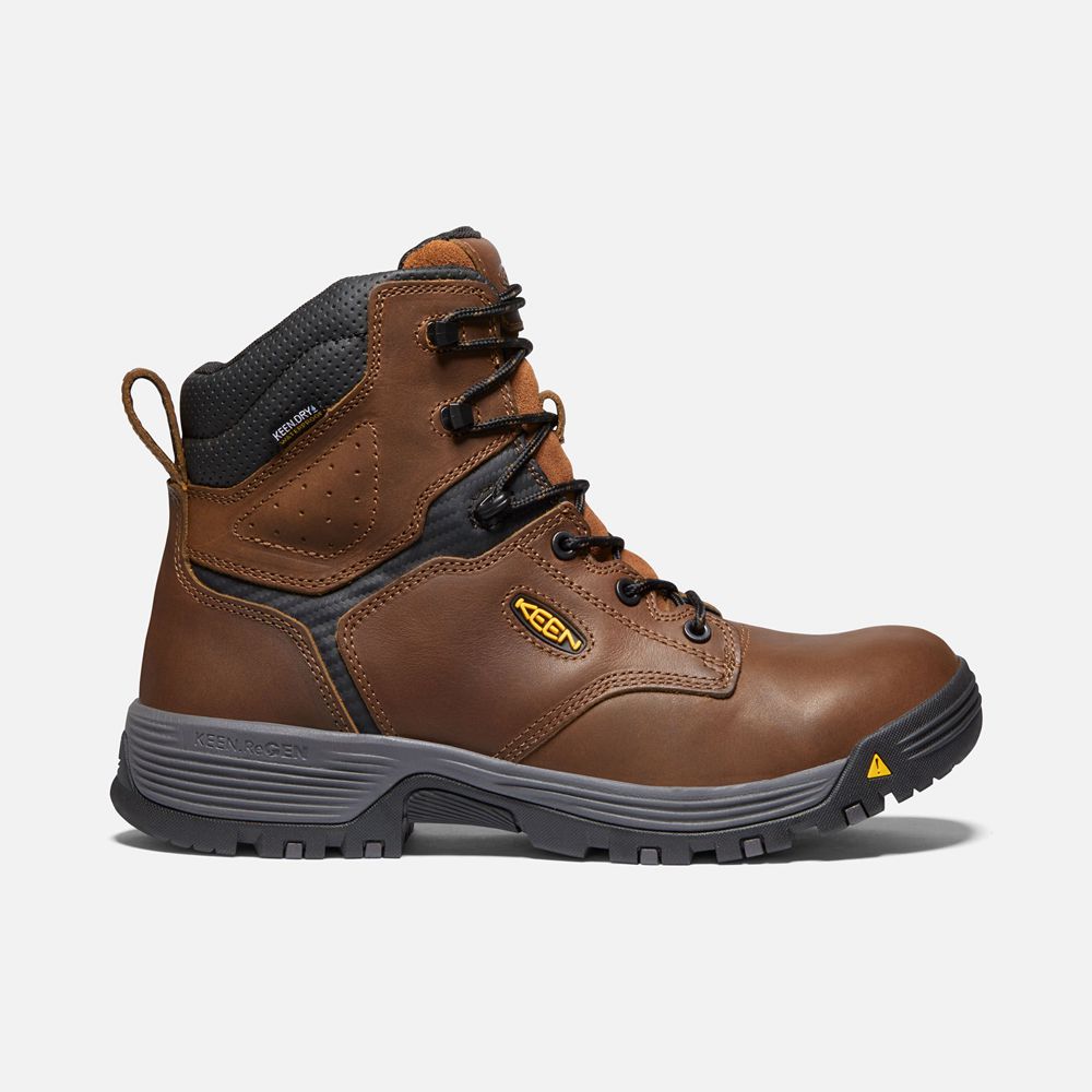 Keen Trekking Bot Erkek Kahverengi - Chicago 6" Waterproof (Carbon-Fiber Toe) - Türkiye GRCA56037